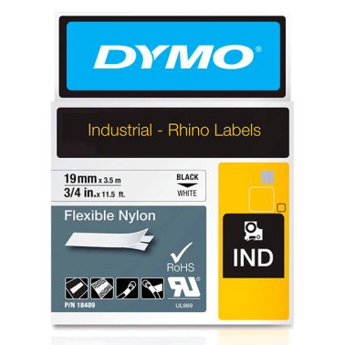 Cinta Dymo Rhino nylon 19mm x 3,5m Negro/Blanco