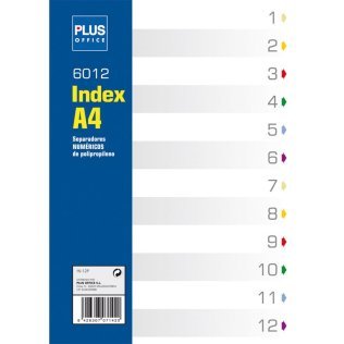 Indice Numérico Plus A4 Plástico 12 Separadores